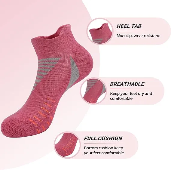 SERISIMPLE Low Cut Performance Cotton Bamboo Socks Padding Athletic Cushion Compression Wicking Running Men Women 3 Pairs