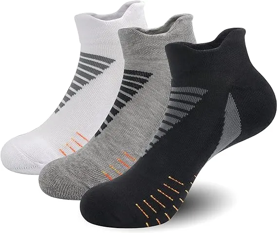 SERISIMPLE Low Cut Performance Cotton Bamboo Socks Padding Athletic Cushion Compression Wicking Running Men Women 3 Pairs