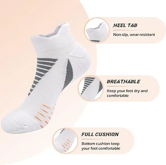 SERISIMPLE Low Cut Performance Cotton Bamboo Socks Padding Athletic Cushion Compression Wicking Running Men Women 3 Pairs