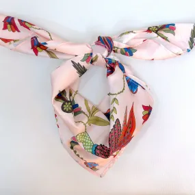 SQUARE HEAD SCARF (LIGHT PINK PATTERN)