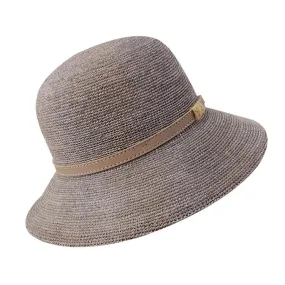 Stanton Emmeline Raffia Cloche Hat - Grey