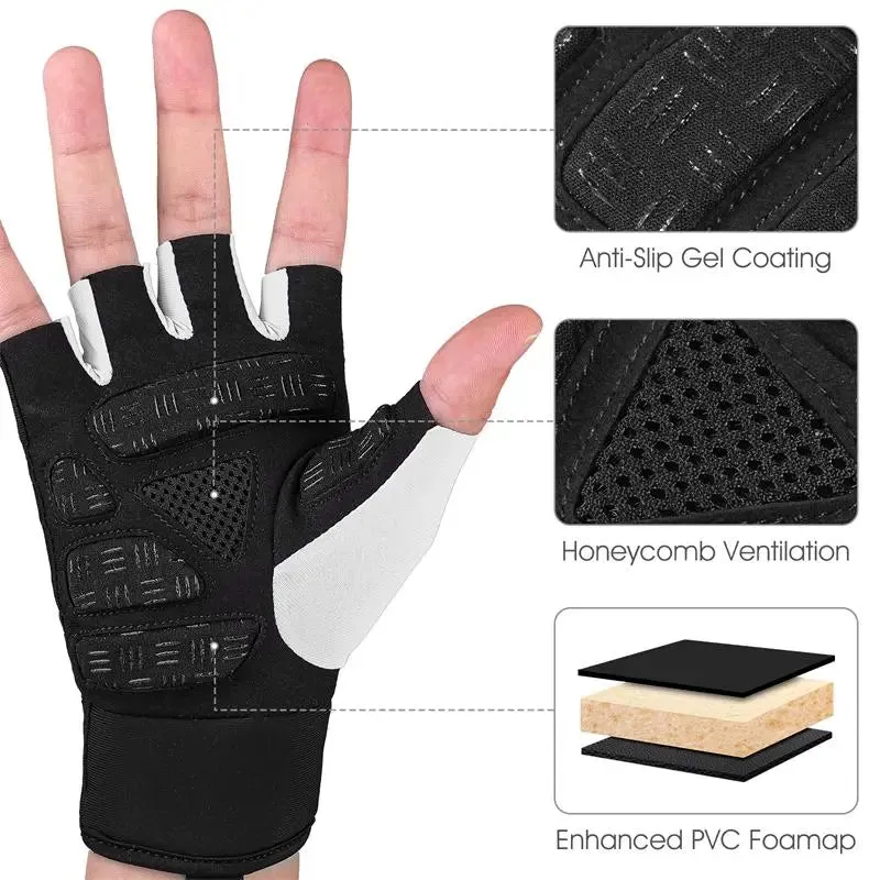 Summer Half Finger Cycling Gloves Breathable Anti Slip Sport Bicycle Gloves Women Men MTB Road Bike Fitness Gloves