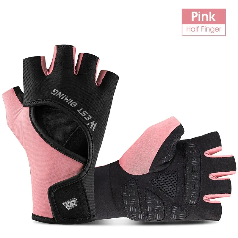 Summer Half Finger Cycling Gloves Breathable Anti Slip Sport Bicycle Gloves Women Men MTB Road Bike Fitness Gloves