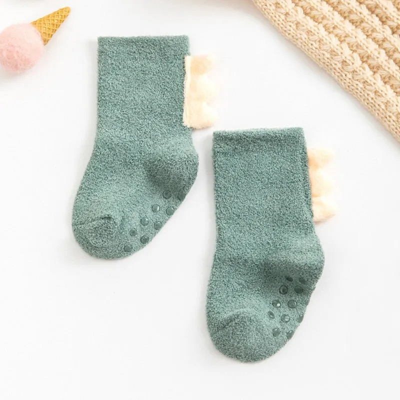 Toddler Kids Socks / Baby Prewalker Winter Cotton Sock For 0- 6Years