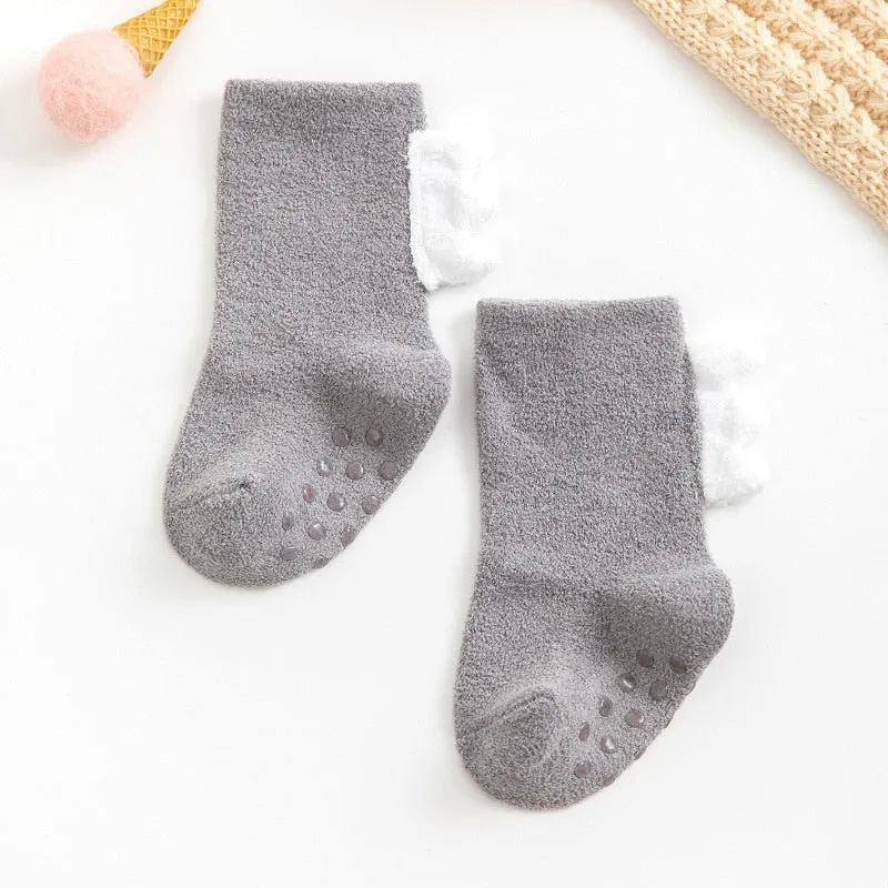 Toddler Kids Socks / Baby Prewalker Winter Cotton Sock For 0- 6Years