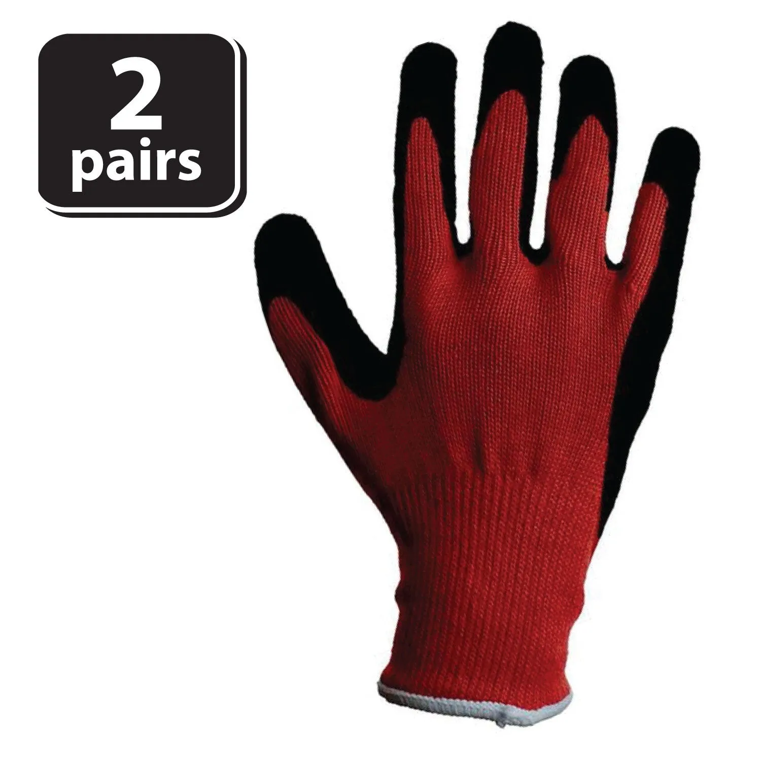 Ultra Stretch Grip Gloves, Latex Crinkle Coated Grip (2 Pairs)