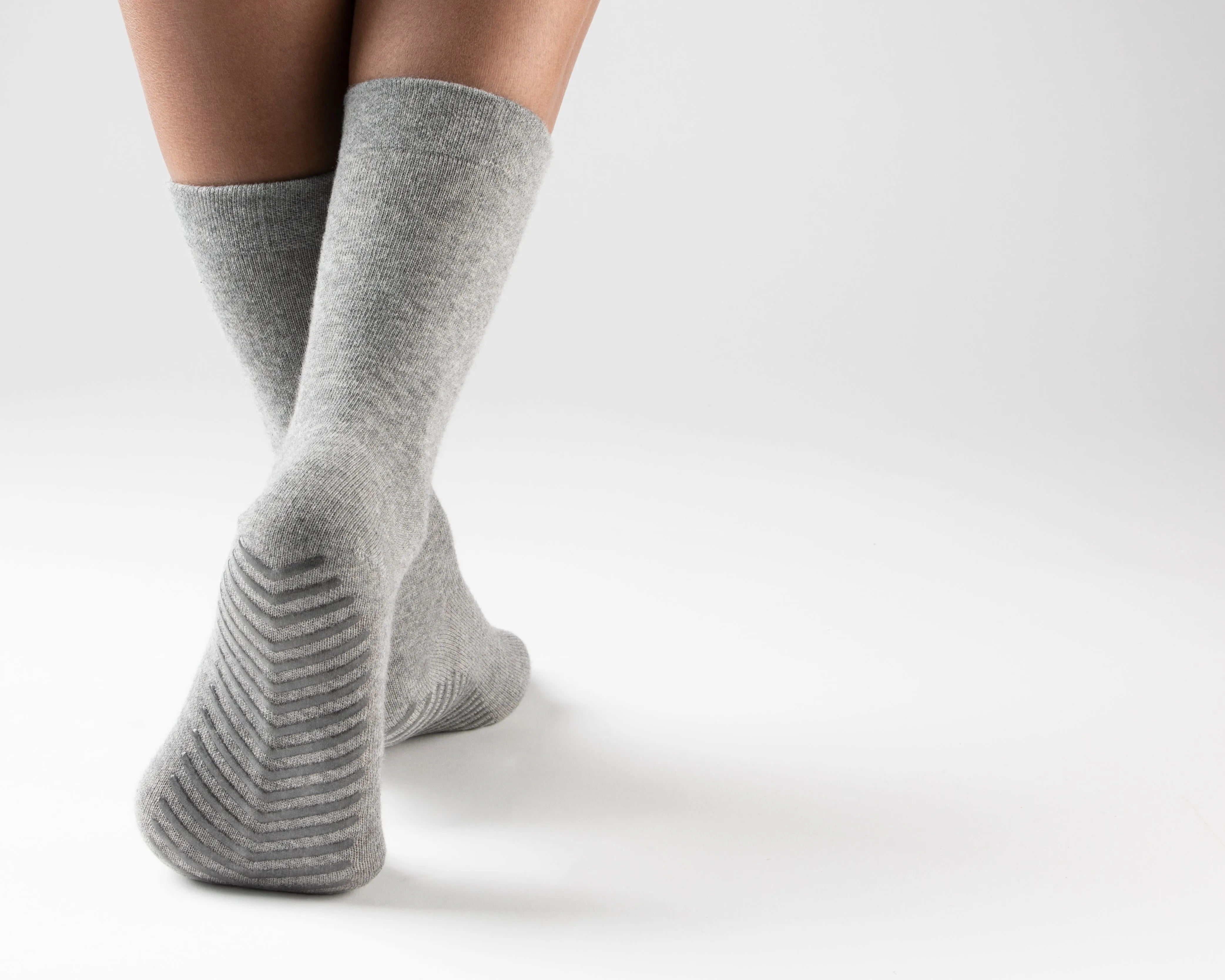 Women's Black/Grey Original Crew Non-Slip Socks - 3 pairs