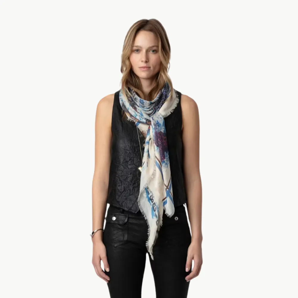 Zadig & Voltaire Kerry Vivid Flight Scarf - Laguna