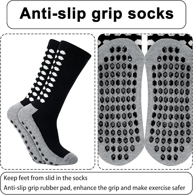 Zuimei Football Grip Socks for Men, Grip Socks Football Socks Anti-slip Sports Socks