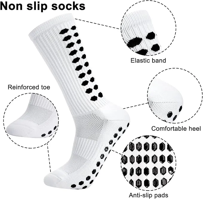 Zuimei Football Grip Socks for Men, Grip Socks Football Socks Anti-slip Sports Socks