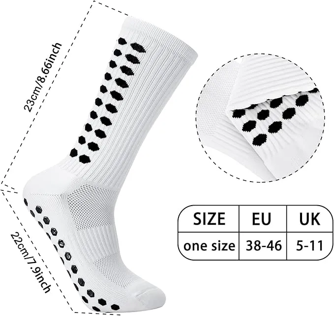 Zuimei Football Grip Socks for Men, Grip Socks Football Socks Anti-slip Sports Socks